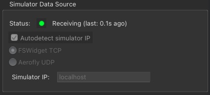 Abflug Client - Simulator Data Source - connected