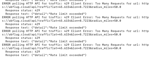 Error rate limit exceeded